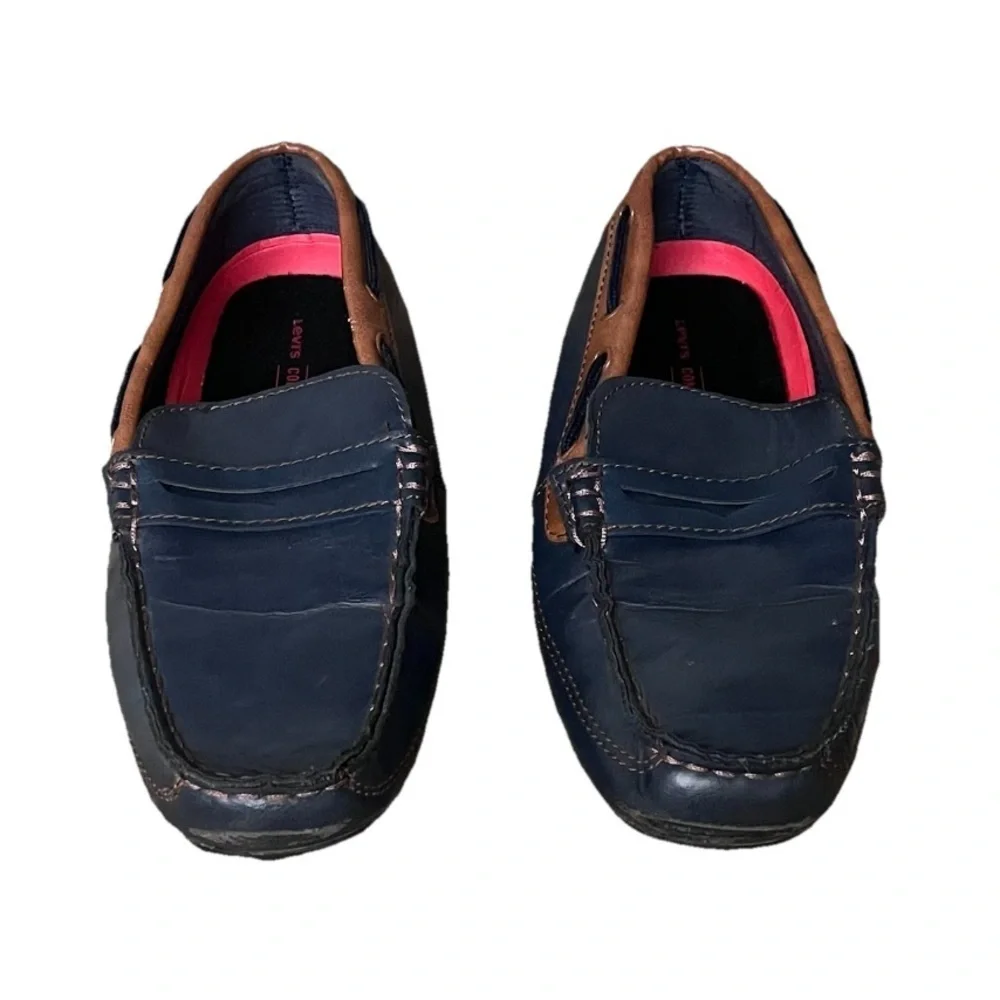 Levi’s Men’s Blue Brown Boat Shoes Size 9 | Fisherman Angler Moc Slip-On Coastal